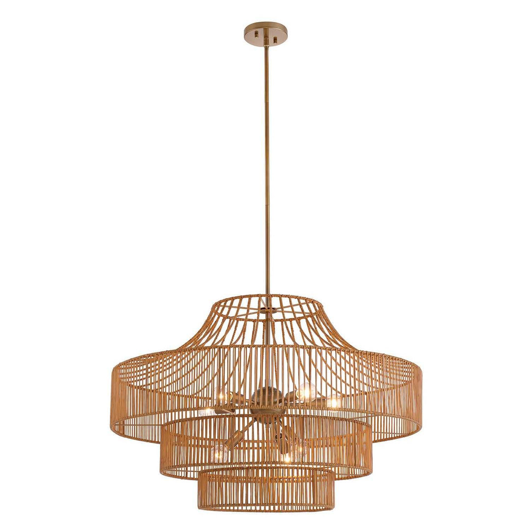Medlock Eight Light Outdoor Chandelier in Burnished Brass Savoy House