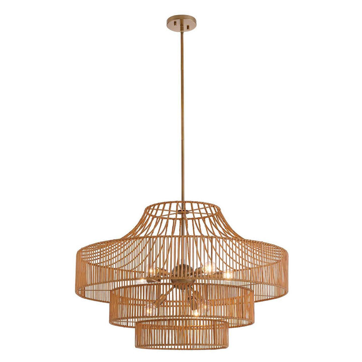 Medlock Eight Light Outdoor Chandelier in Burnished Brass Savoy House