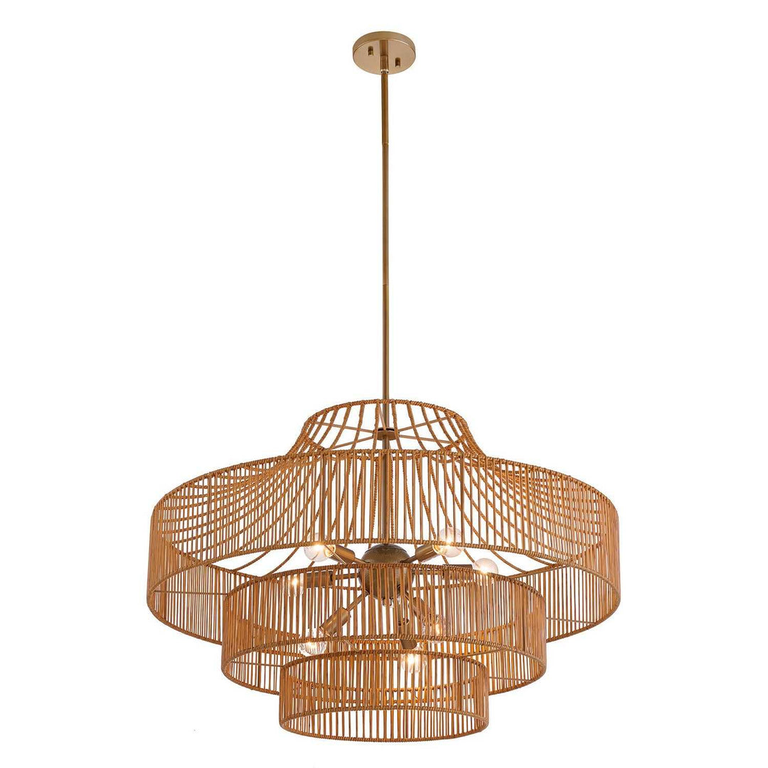 Medlock Eight Light Outdoor Chandelier in Burnished Brass Savoy House