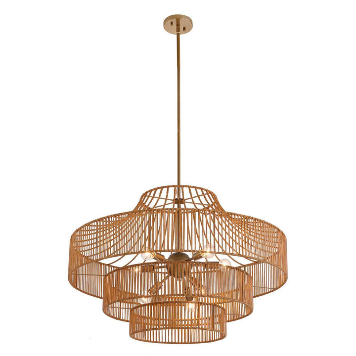 Medlock Eight Light Outdoor Chandelier in Burnished Brass Savoy House