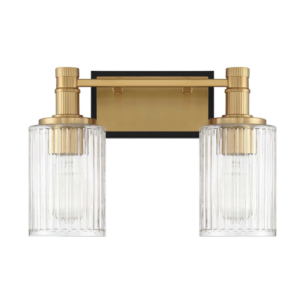 Concord Two Light Bathroom Vanity in Matte Black with Warm Brass Savoy House
