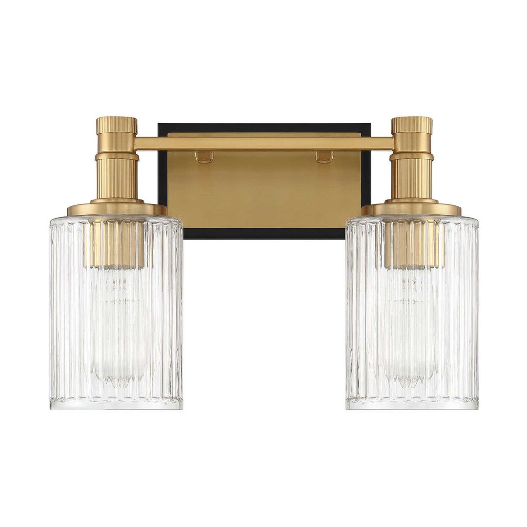 Concord Two Light Bathroom Vanity in Matte Black with Warm Brass Savoy House