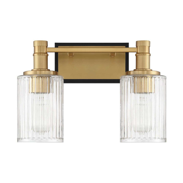 Concord Two Light Bathroom Vanity in Matte Black with Warm Brass Savoy House