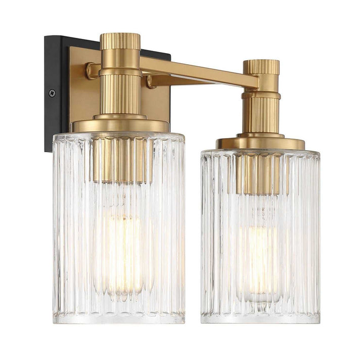 Concord Two Light Bathroom Vanity in Matte Black with Warm Brass Savoy House