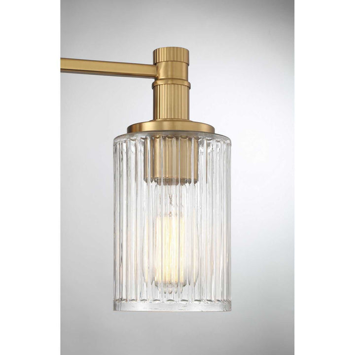 Concord Three Light Bathroom Vanity in Matte Black with Warm Brass Savoy House