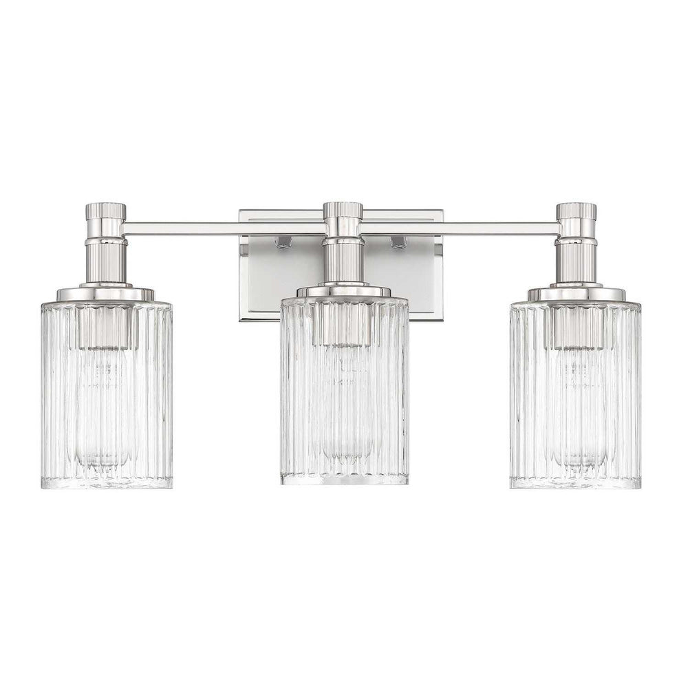 Concord Three Light Bathroom Vanity in Silver and Polished Nickel Savoy House