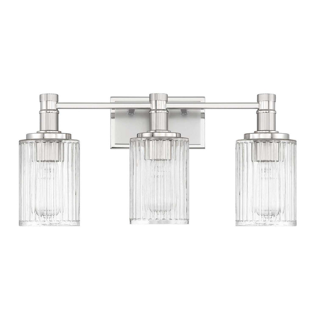 Concord Three Light Bathroom Vanity in Silver and Polished Nickel Savoy House