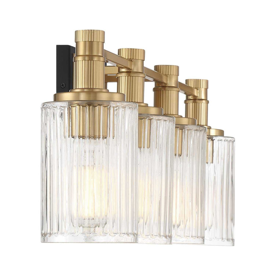 Concord Four Light Bathroom Vanity in Matte Black with Warm Brass Savoy House