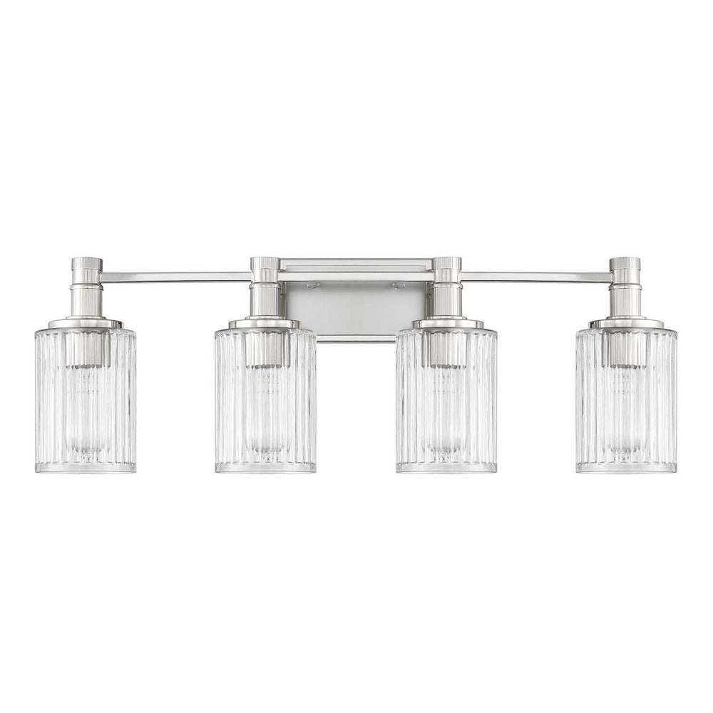 Concord Four Light Bathroom Vanity in Silver and Polished Nickel Savoy House