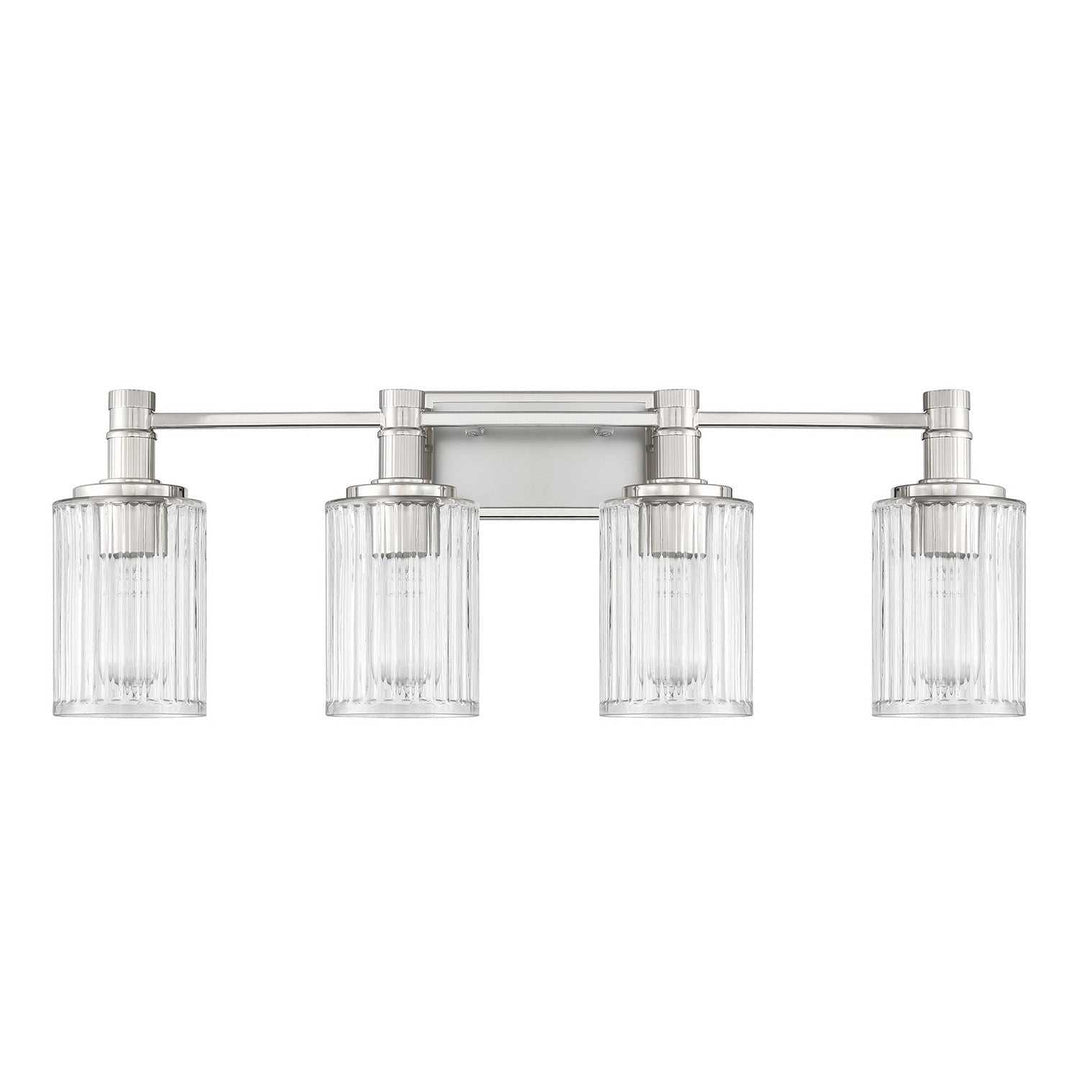 Concord Four Light Bathroom Vanity in Silver and Polished Nickel Savoy House