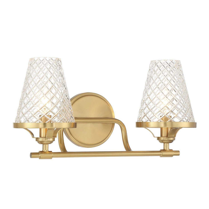 Candler Two Light Bathroom Vanity in Warm Brass Savoy House