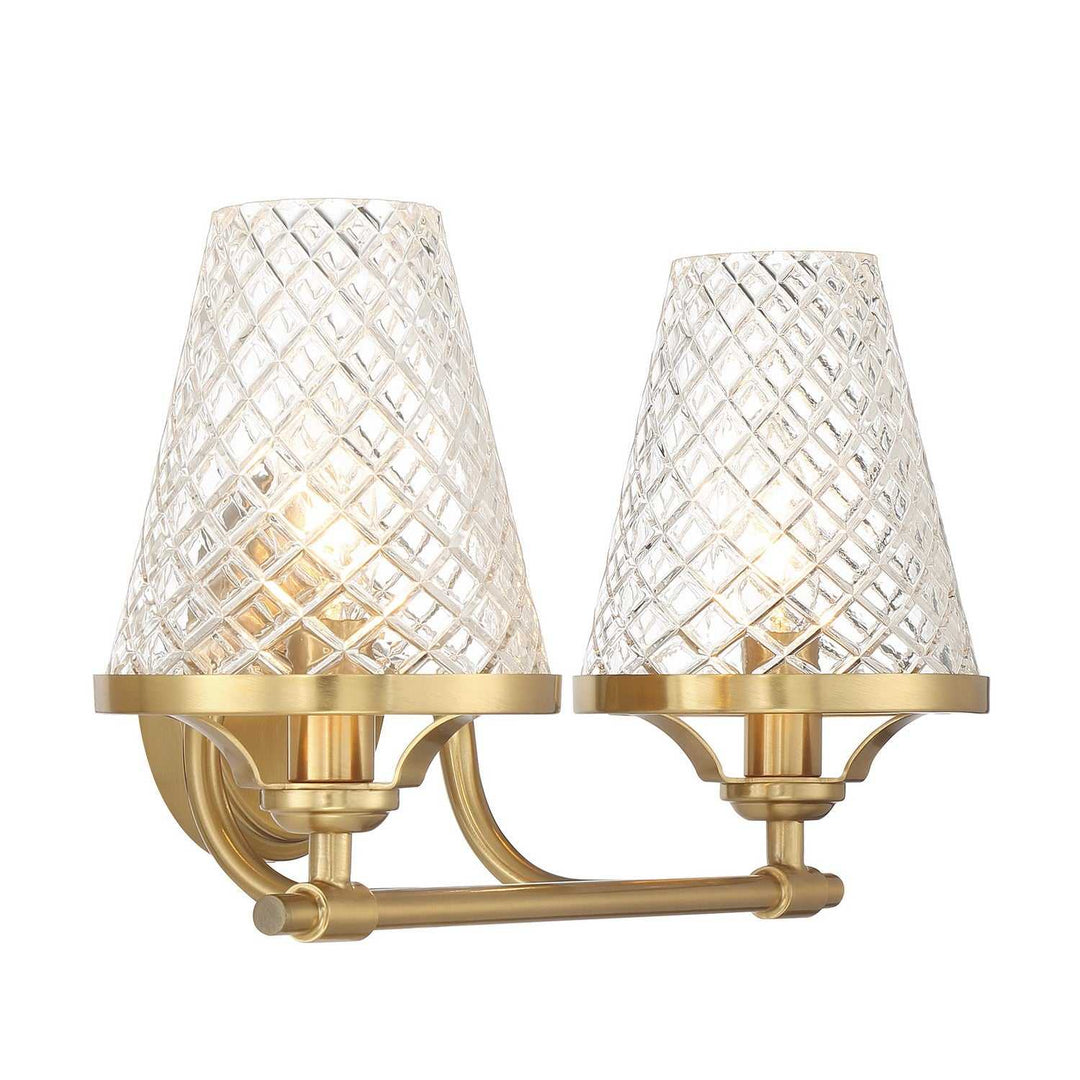 Candler Two Light Bathroom Vanity in Warm Brass Savoy House
