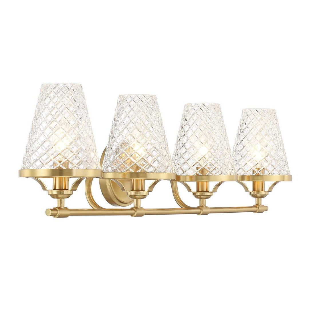 Candler Four Light Bathroom Vanity in Warm Brass Savoy House