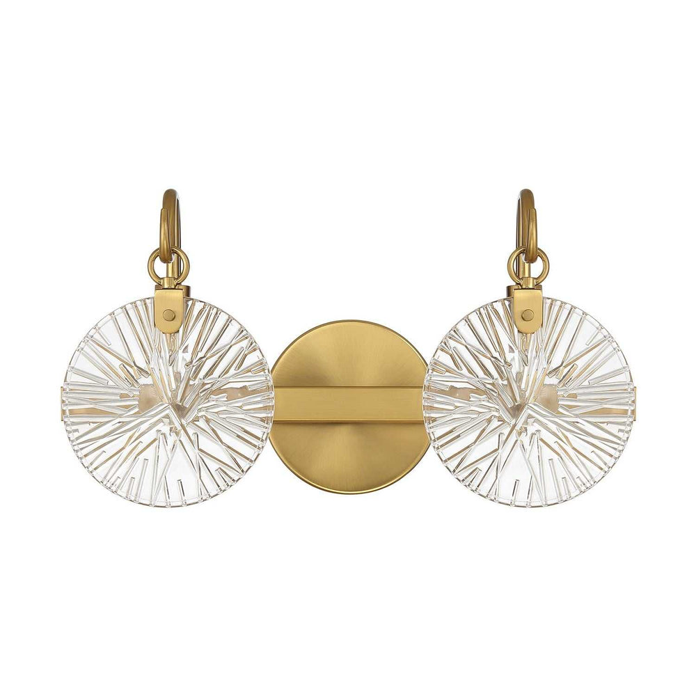 Addison Two Light Bathroom Vanity in Warm Brass Savoy House