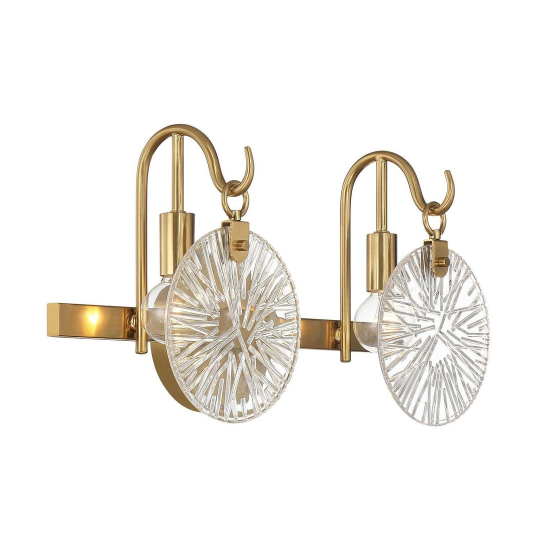 Addison Two Light Bathroom Vanity in Warm Brass Savoy House