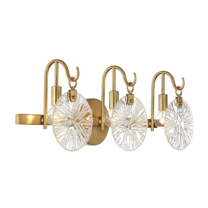 Addison Three Light Bathroom Vanity in Warm Brass Savoy House