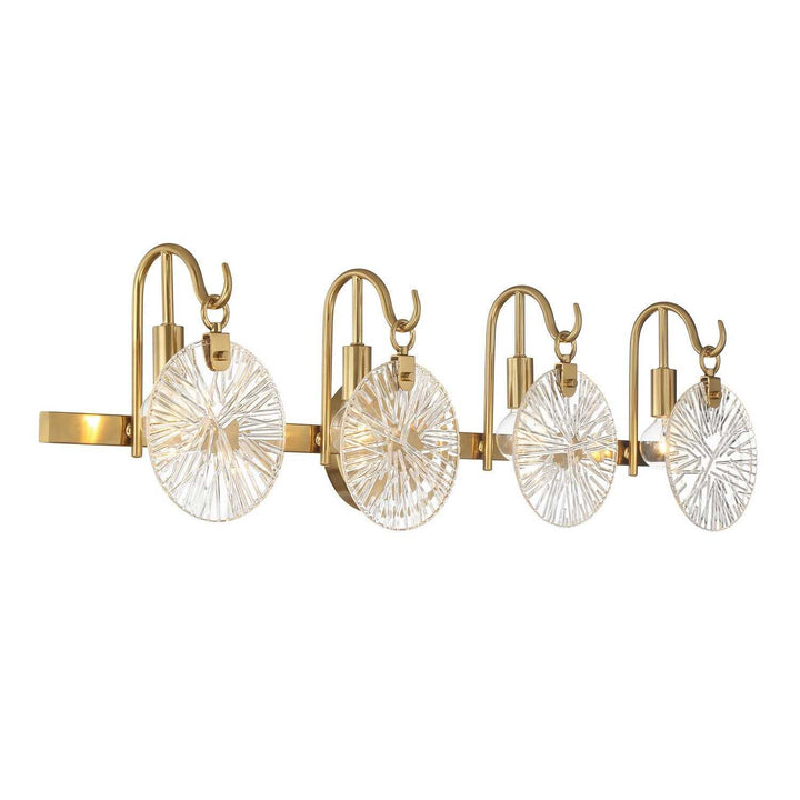 Addison Four Light Bathroom Vanity in Warm Brass Savoy House