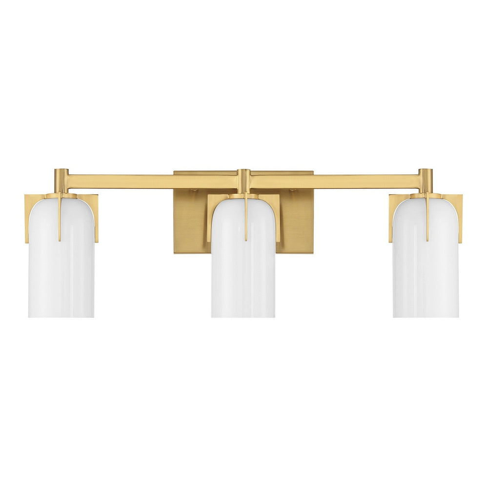 Caldwell Three Light Bathroom Vanity in Warm Brass Savoy House