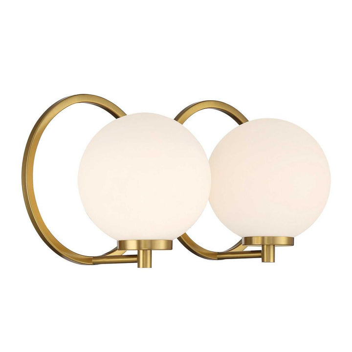 Alhambra Two Light Bathroom Vanity in Matte Black with Warm Brass Savoy House