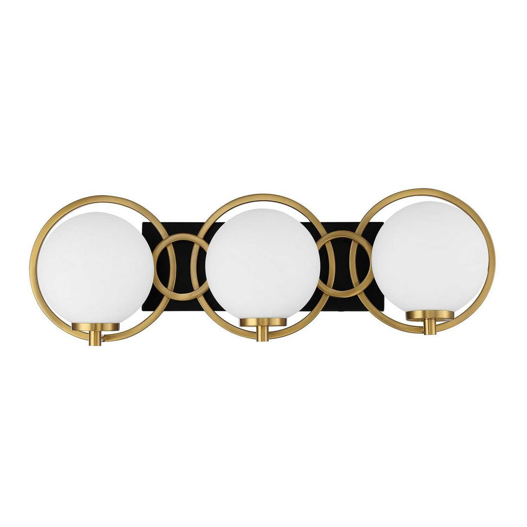 Alhambra Three Light Bathroom Vanity in Matte Black with Warm Brass Savoy House