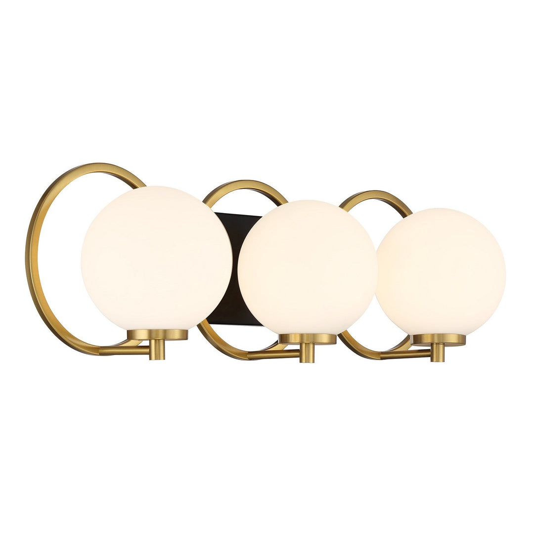 Alhambra Three Light Bathroom Vanity in Matte Black with Warm Brass Savoy House