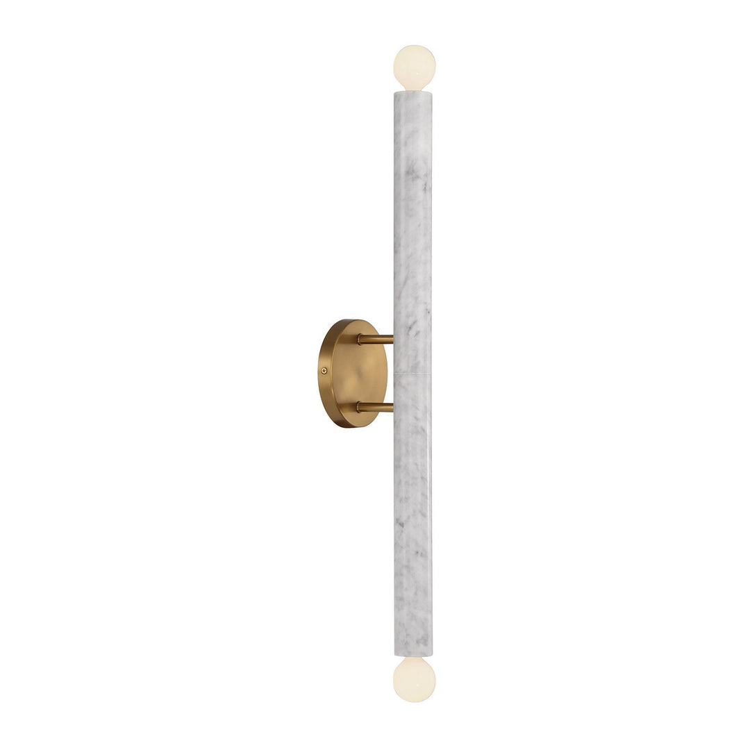 Savoy House - 9-2901-2-264 - Two Light Wall Sconce - Callaway - White Marble w/Warm Brass