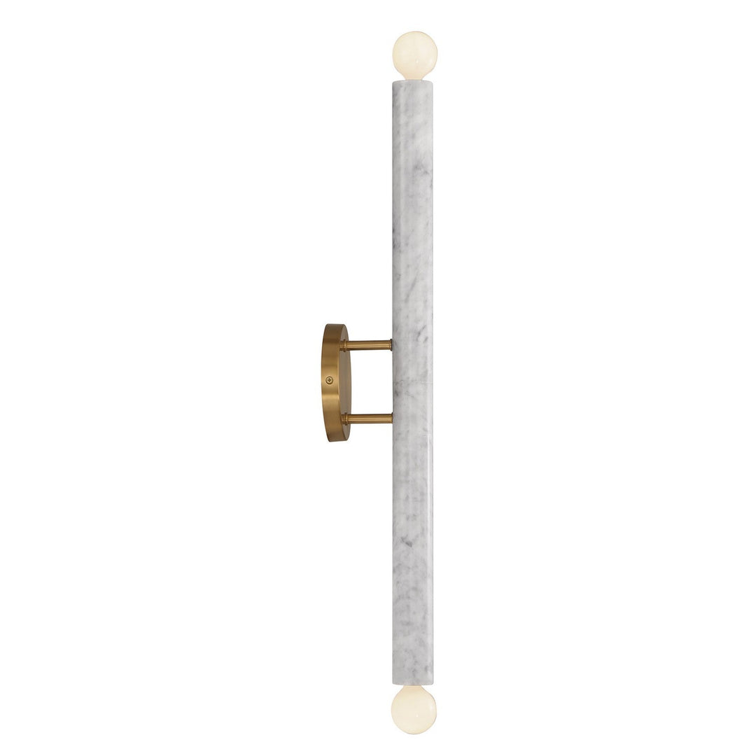 Savoy House - 9-2901-2-264 - Two Light Wall Sconce - Callaway - White Marble w/Warm Brass