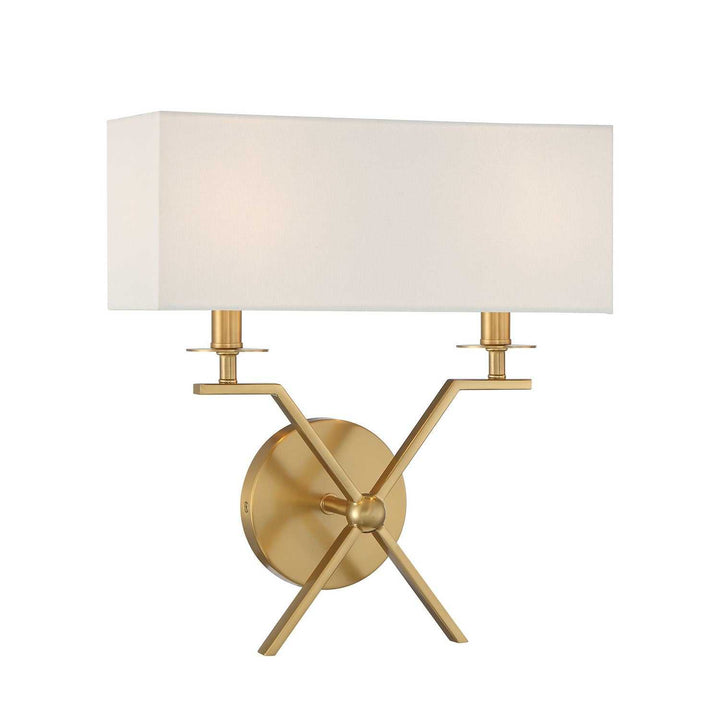 Arondale Two Light Wall Sconce in Warm Brass Savoy House