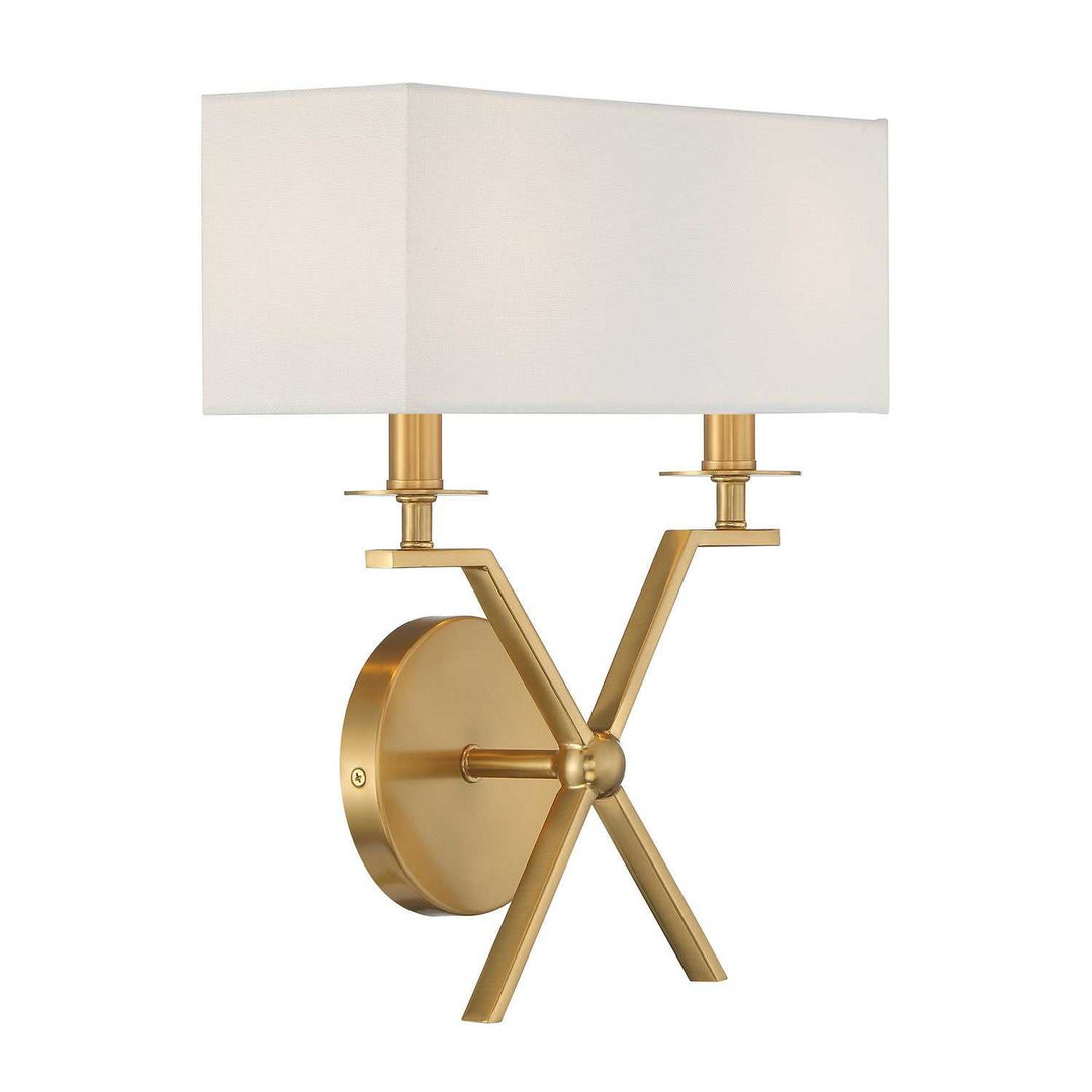 Arondale Two Light Wall Sconce in Warm Brass Savoy House