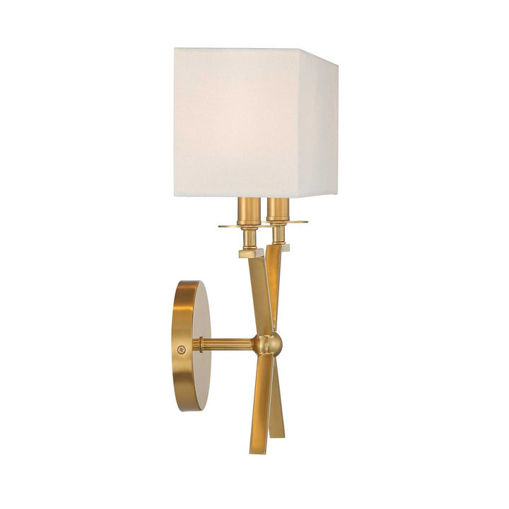 Arondale Two Light Wall Sconce in Warm Brass Savoy House
