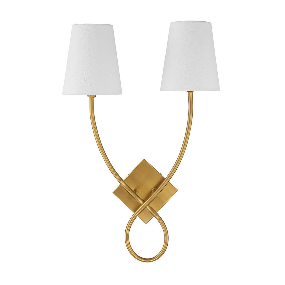 Barclay Two Light Wall Sconce in Warm Brass Savoy House