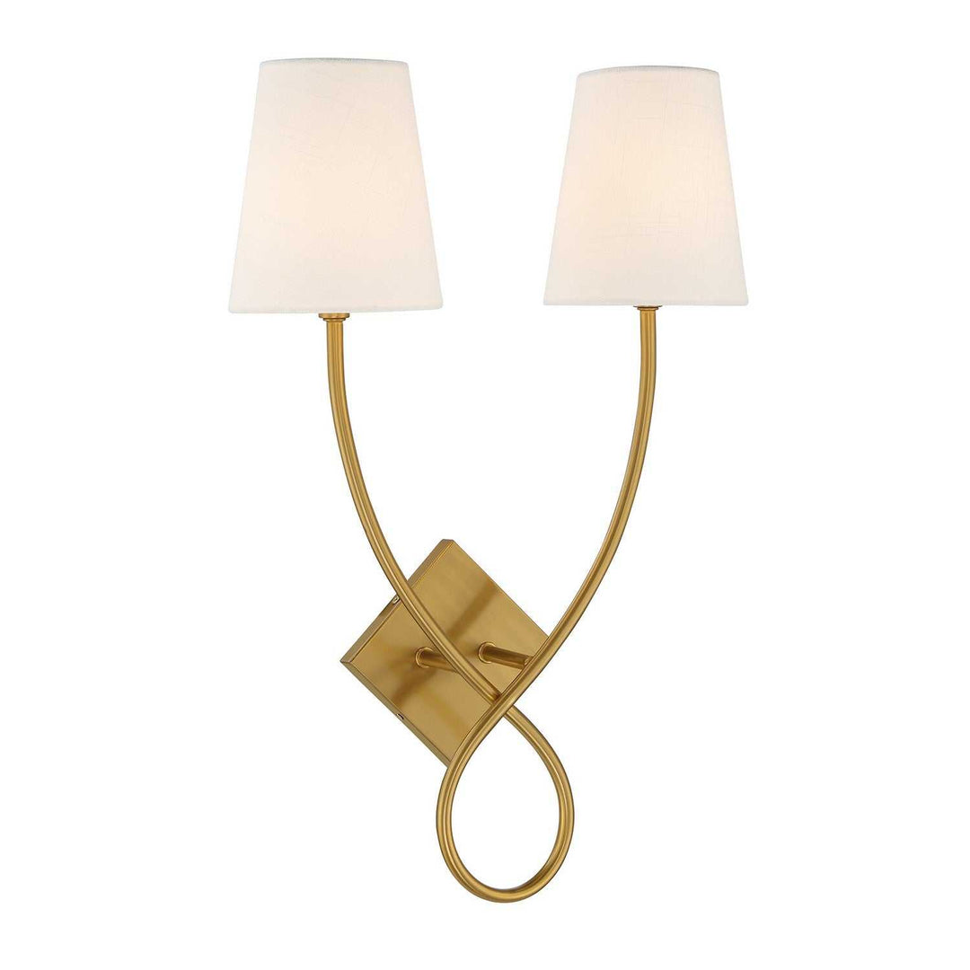 Barclay Two Light Wall Sconce in Warm Brass Savoy House
