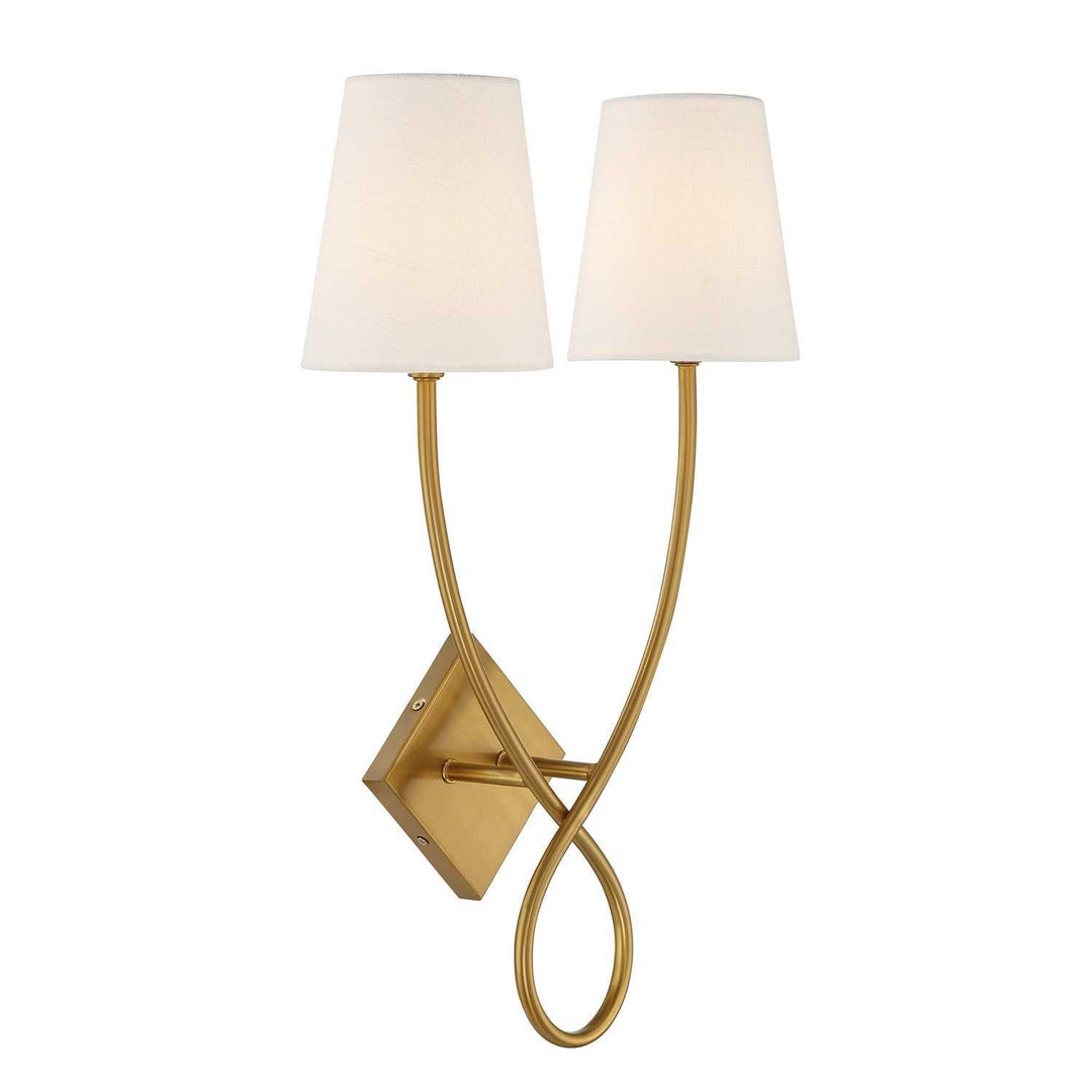 Barclay Two Light Wall Sconce in Warm Brass Savoy House