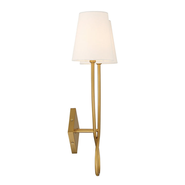 Barclay Two Light Wall Sconce in Warm Brass Savoy House