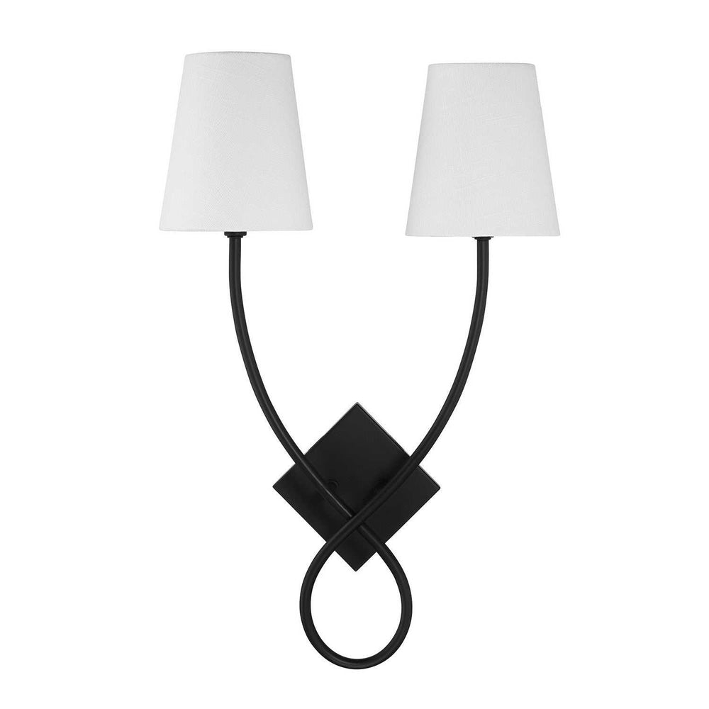 Barclay Two Light Wall Sconce in Matte Black Savoy House