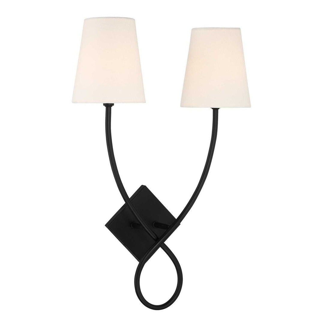 Barclay Two Light Wall Sconce in Matte Black Savoy House