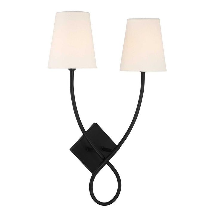 Barclay Two Light Wall Sconce in Matte Black Savoy House