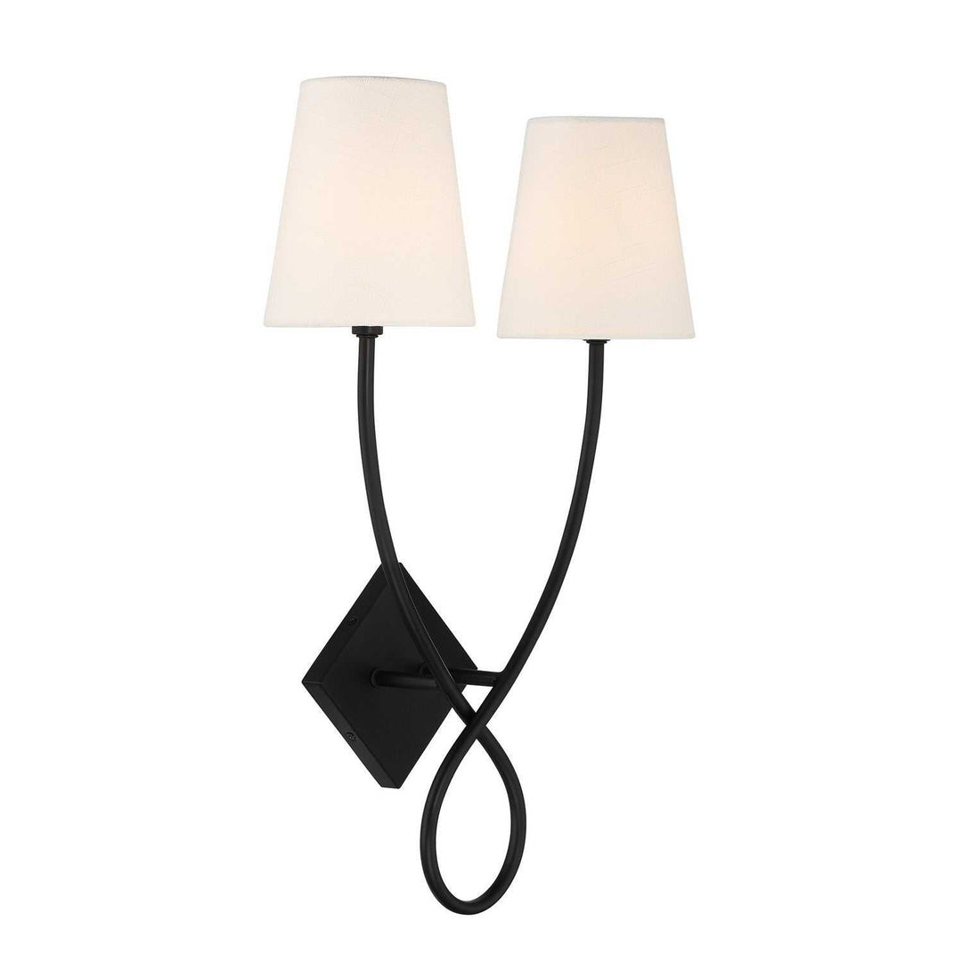Barclay Two Light Wall Sconce in Matte Black Savoy House