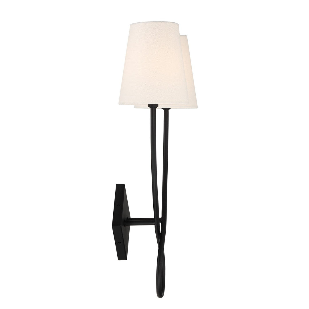 Barclay Two Light Wall Sconce in Matte Black Savoy House