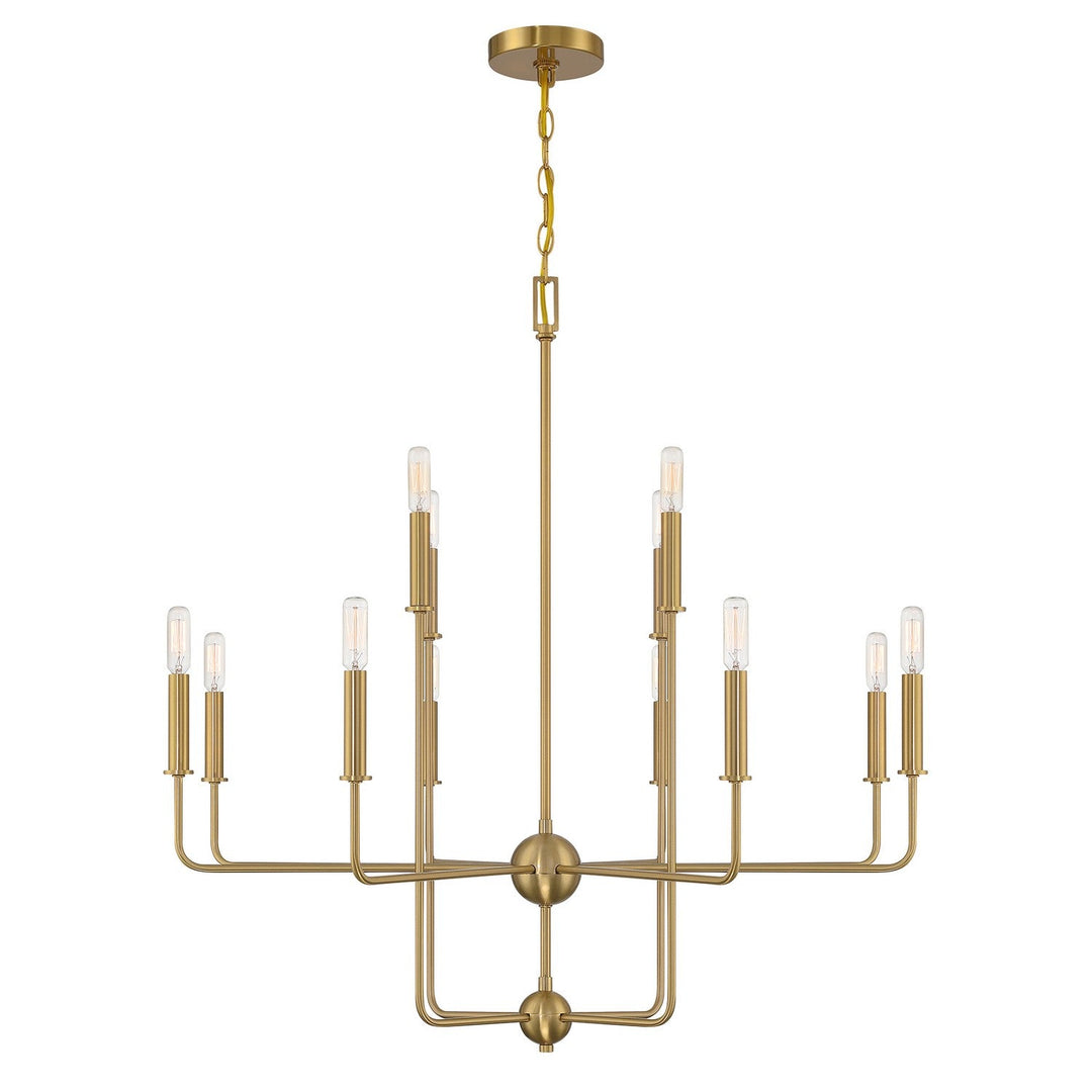 Savoy House - 1-4046-12-322 - 12 Light Chandelier - Avondale - Warm Brass