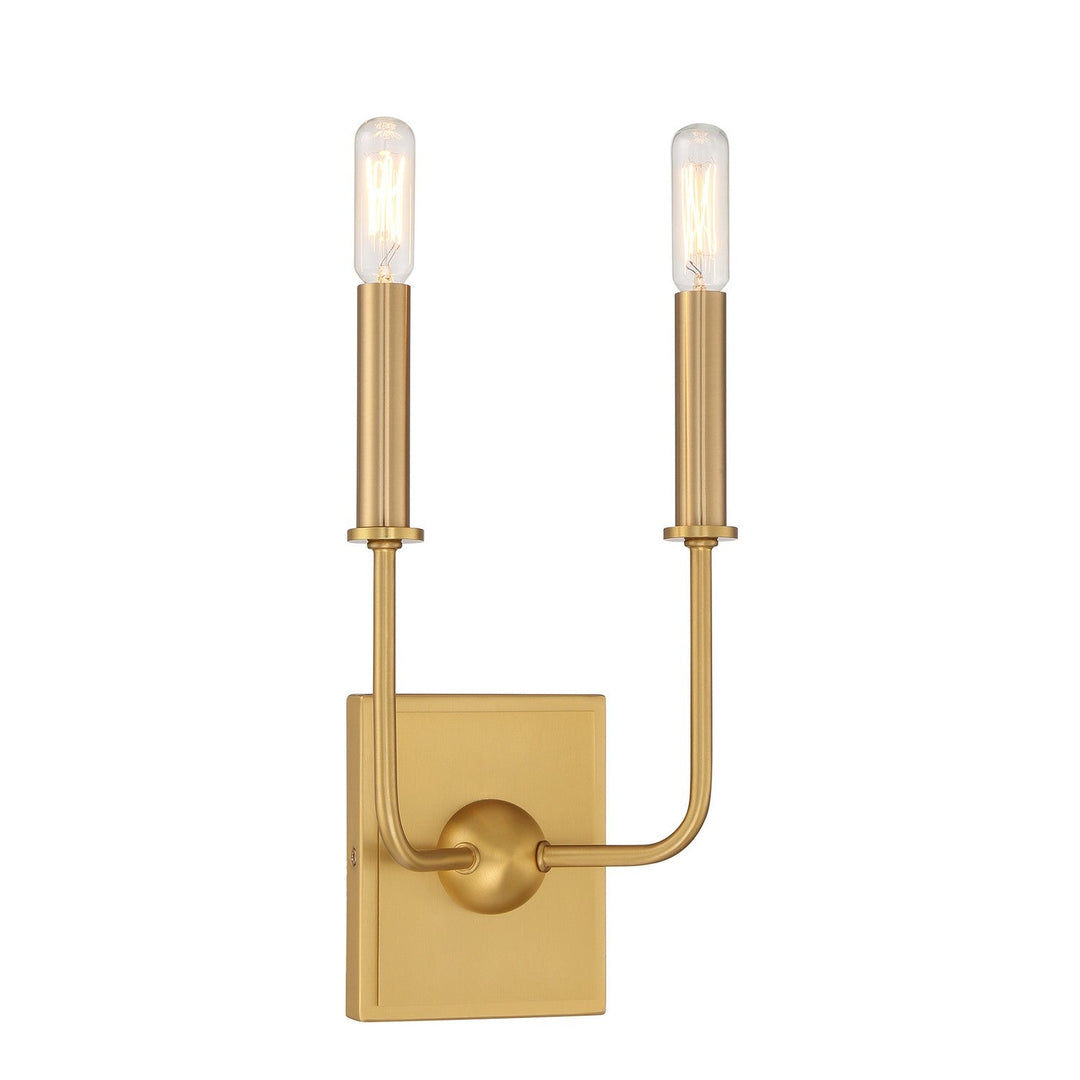 Avondale Two Light Wall Sconce in Warm Brass Savoy House