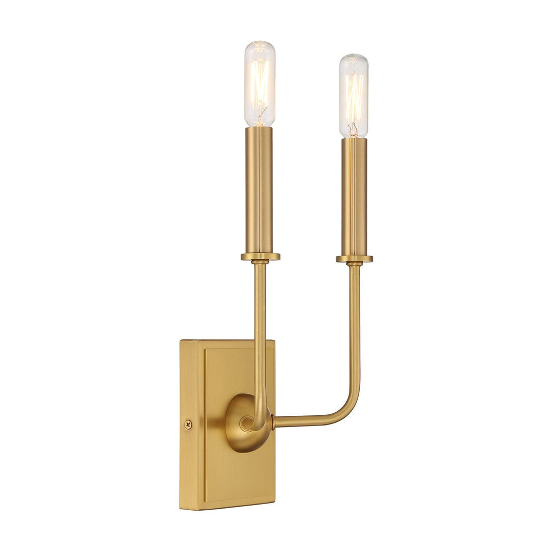 Avondale Two Light Wall Sconce in Warm Brass Savoy House