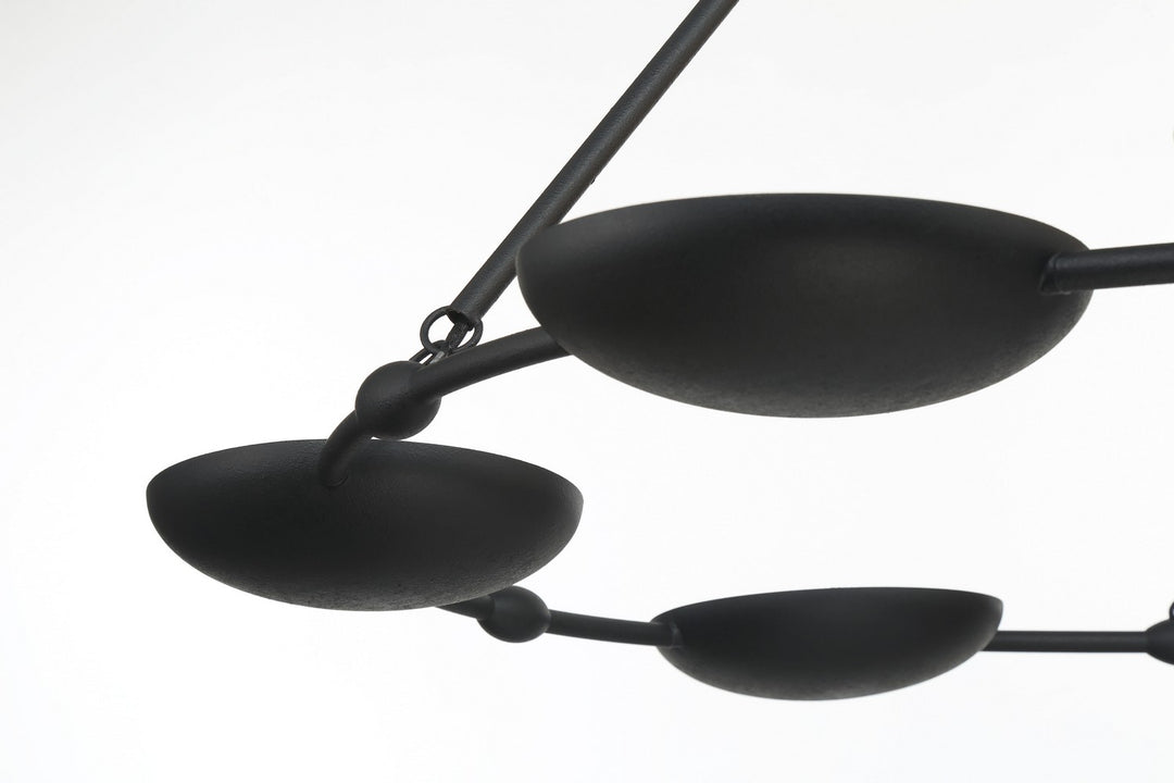 George Kovacs - P1316-076 - Six Light Chandelier - Undertas - Textured Black