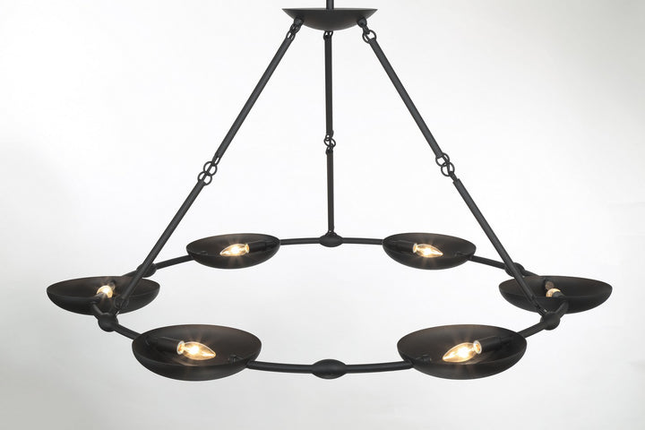 George Kovacs - P1316-076 - Six Light Chandelier - Undertas - Textured Black