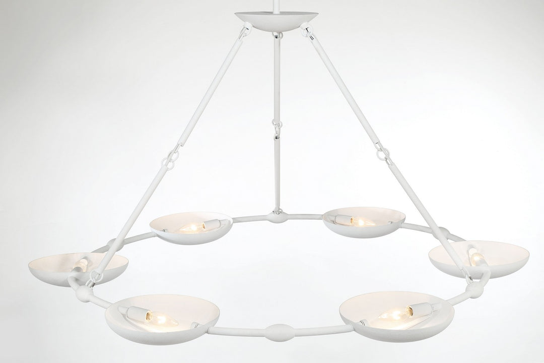 George Kovacs - P1316-792 - Six Light Chandelier - Undertas - Piastra White