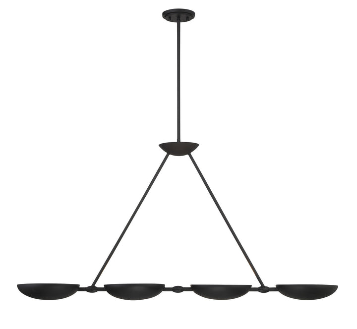 George Kovacs - P1318-076 - Four Light Island Pendant - Undertas - Textured Black