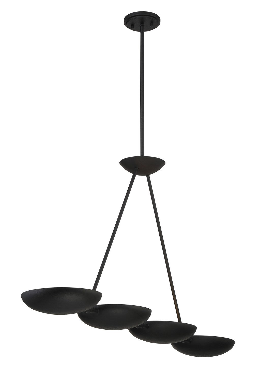George Kovacs - P1318-076 - Four Light Island Pendant - Undertas - Textured Black