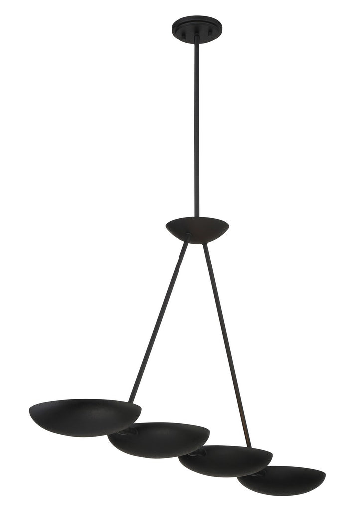 George Kovacs - P1318-076 - Four Light Island Pendant - Undertas - Textured Black