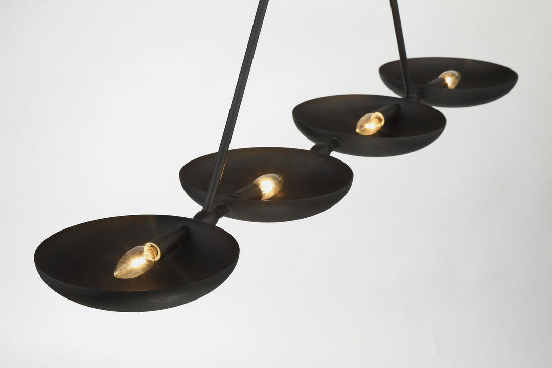 George Kovacs - P1318-076 - Four Light Island Pendant - Undertas - Textured Black