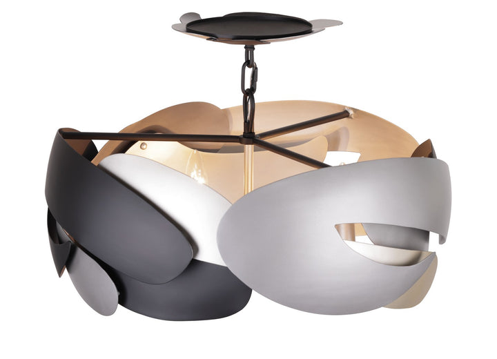 George Kovacs - P1333-780 - Four Light Semi Flush Mount - Metalo Misto - Coal With Atlas And Midnight S